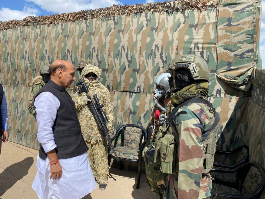 Sources said that after reviewing the ground situation and interacting with the soldiers he would be flying for Srinagar in the late afternoon. (Image: RMO India)